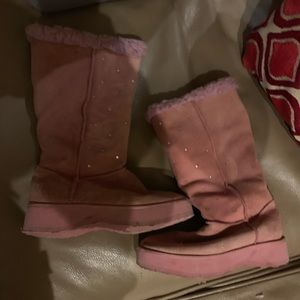 Limited Too Pink “Ugg Like” Rhinestone Boot